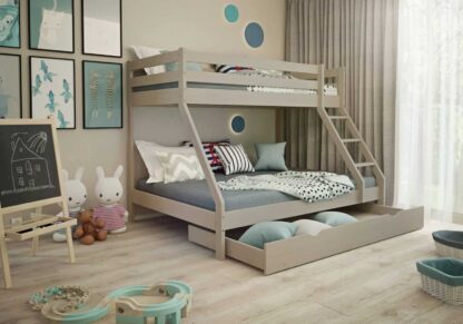łóżko piętrowe denis drewniane